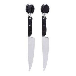 Spooky Silver Knife Earrings Creepy Goth Halloween Cosplay Statement Jewelry